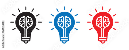 Ideas icon set. Innovation editable stroke and solid web icon set. Vector illustration eps 10