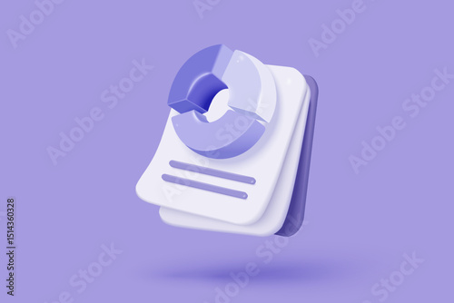 3d statistic graph icon for investment diagram report. creative solution concept on pastel background. Goal for business, bank, finance. 3d analysis investment graph vector icon render illustration