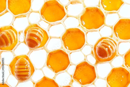 seamless pattern with orange  honeycomb, png isolated on white background