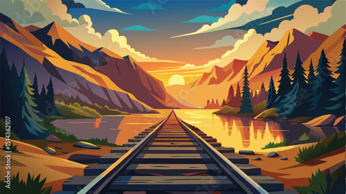 sunset in the mountains