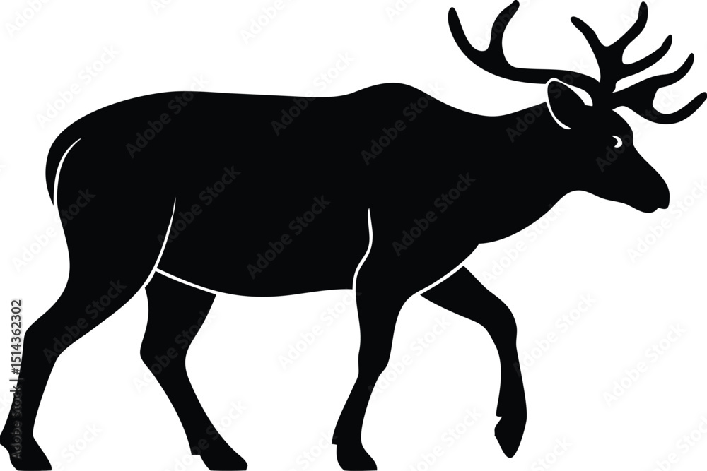 Obraz premium Deer Silhouette Walking Design