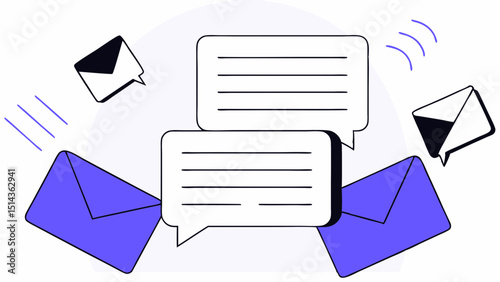 Messages Concept Illustration for Digital Communication