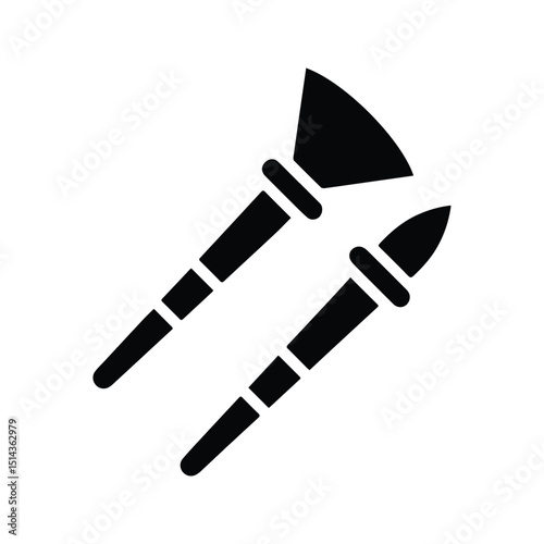 Makeup Brush Icon. Woman Beauty Brush Illustration. Beauty Accessories.