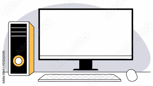 Modern Desktop Computer Concept Illustration