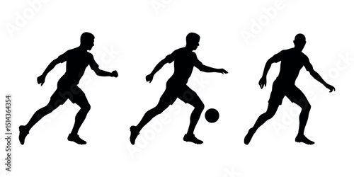 Dynamic Player Silhouette Set Team Sports & Action Poses