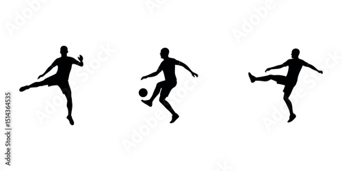 Sports Player Silhouettes  Action Poses Vector Bundle