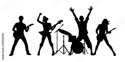 Musician Silhouette Bundle Instrument Players Clipart Set