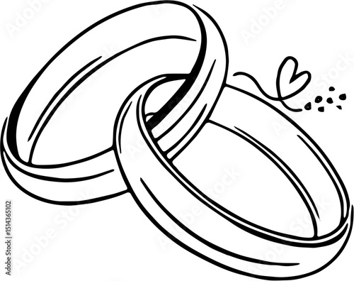 Silhouette of a ring symbol of love