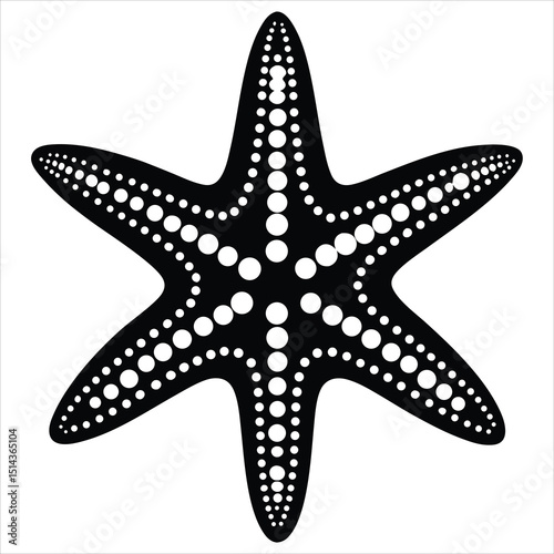 starfish flat and minimal vector art illustration on a white background, starfish silhouette vector illustration