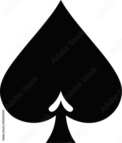 vector illustration of ace of spades with editable shape