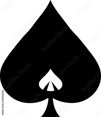 vector illustration of ace of spades with editable shape