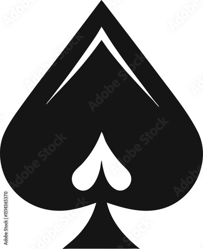 vector illustration of ace of spades with editable shape