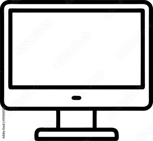 Realistic computer screen mockup. Computer display on three sides with blank screen isolated on transparent background