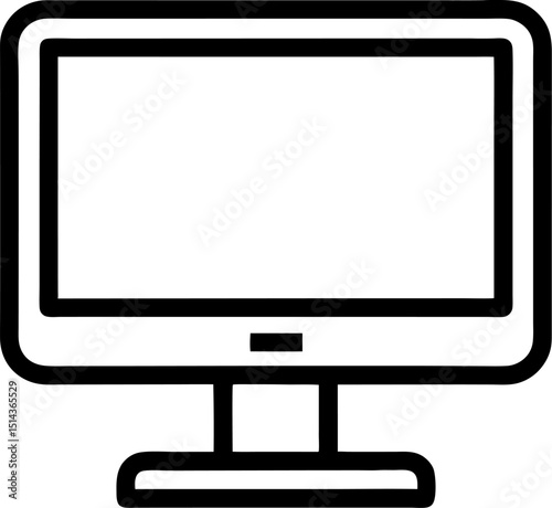 Realistic computer screen mockup. Computer display on three sides with blank screen isolated on transparent background