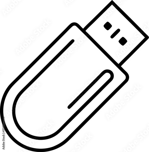 USB flash drive, usb flash drive black  simple vector illustration