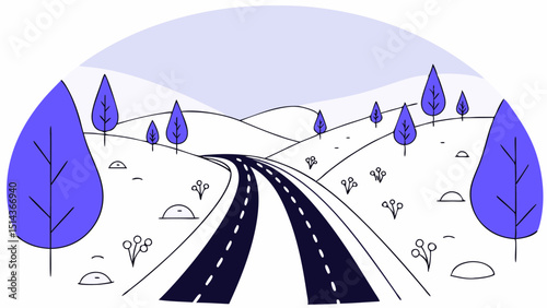 On the Way Journey Concept Illustration SVG