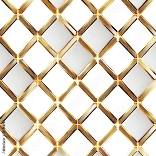 Seamless luxury gold diamond pattern square rhombus with striped lines background ,png with white background