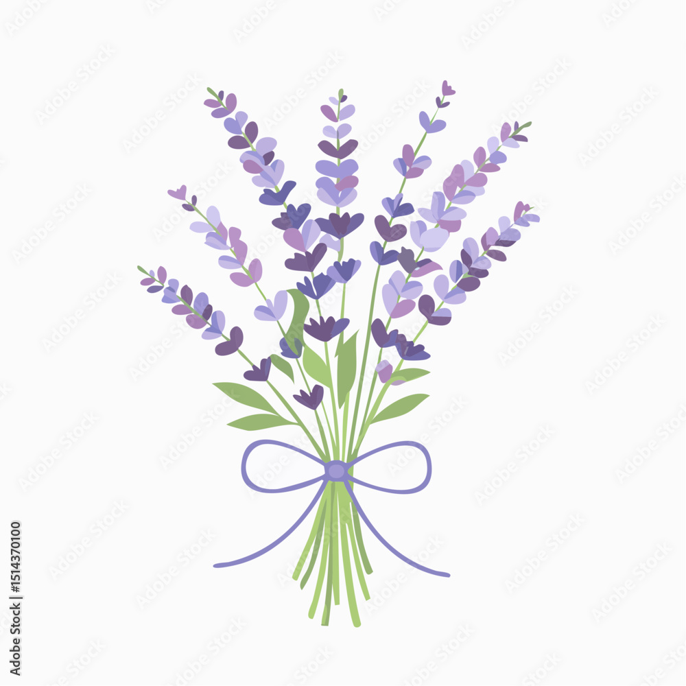 Obraz premium A peaceful lavender bouquet with a soft sketchy look, great for spa or relaxation-themed projects.