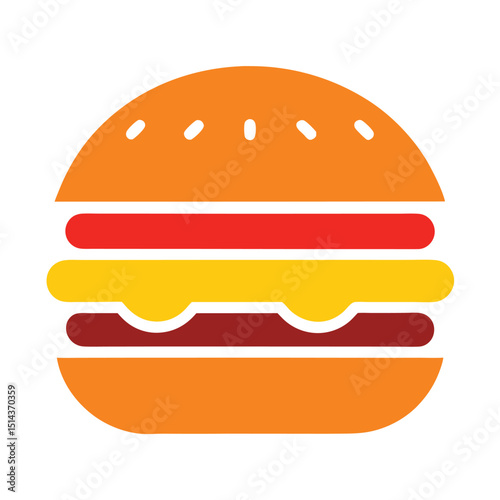 minimalist burger icon set vector on white background.