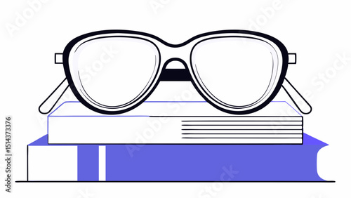 Stylish Reading Glasses Concept Illustration