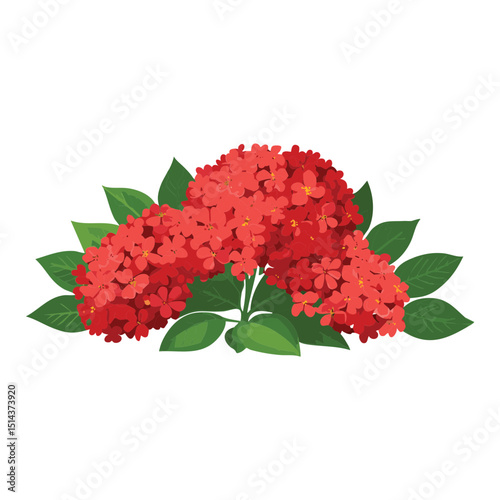 Dense Red Flower Bush Artwork