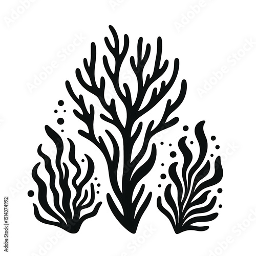 black jungle plant icon
