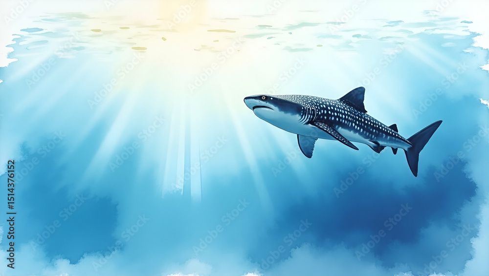 Obraz premium Stunning Ocean Freediving Imagery: No Tank Dives with Whale Sharks, Manta Rays, Bubble Rings & Reflective Dusk Surfaces - Perfect for Photo Stock Concept with Space