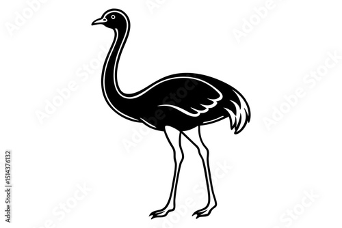 Running Ostrich Outline Minimal Sketch