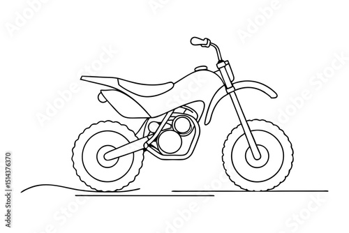 Dirt Bike Rider in Motion Line Art