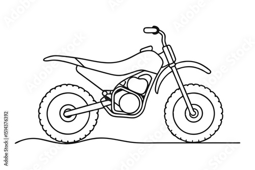 Motocross Racing Bike Line Art