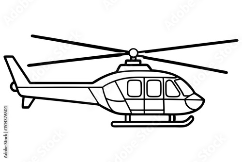 Modern Helicopter Outline Vector