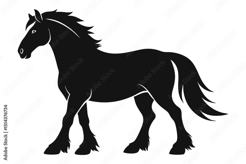 Obraz premium Majestic Clydesdale Horse Silhouette Artwork