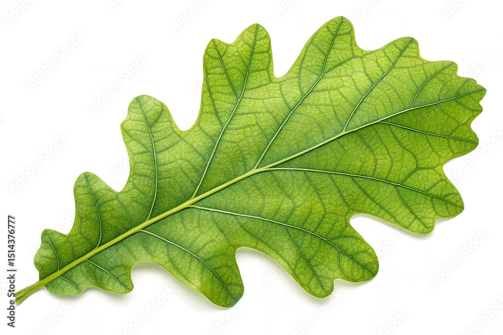 Green oak leaf isolated on transparent background Green oak leaf isolated on transparent background