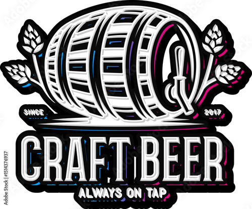 Beer Hand Lettering Typography Vector Template