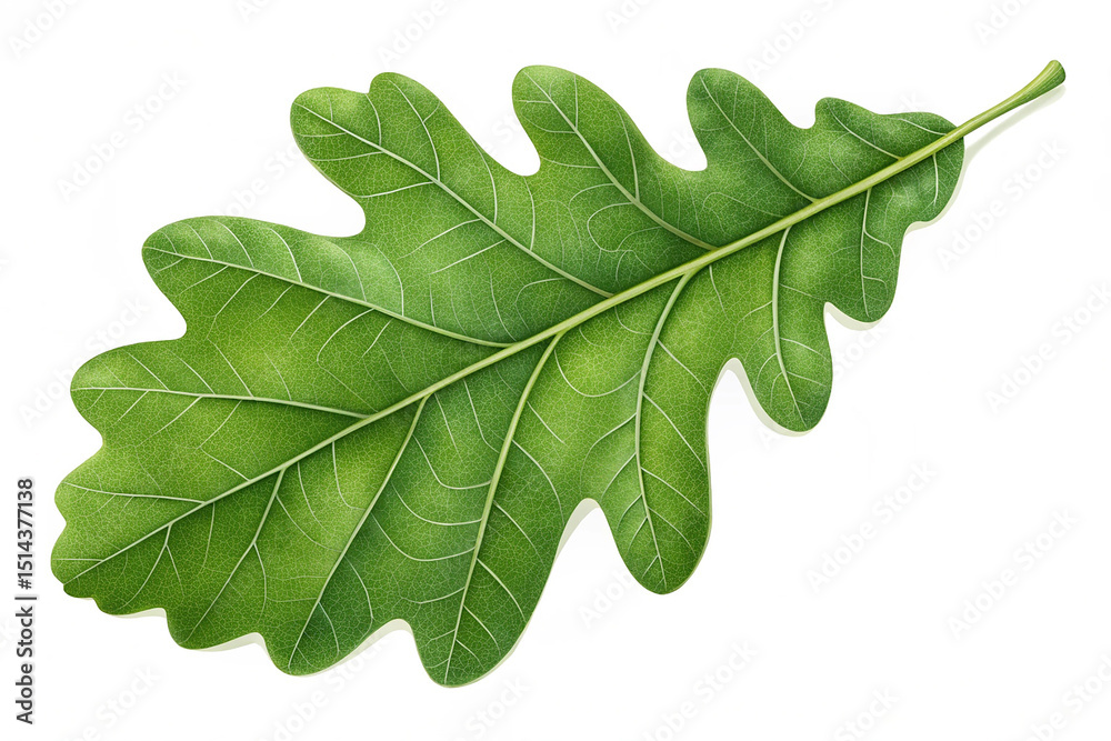 Green oak leaf isolated on transparent background Green oak leaf isolated on transparent background