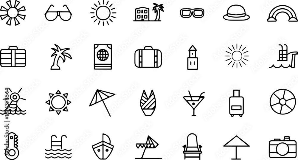 summer set of web icons in line style summer vaca.eps summer set of web icons in line style summer vaca.eps