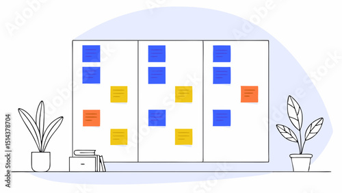 Scrum Board Concept Illustration for Agile Project Management