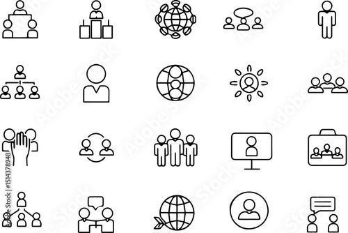workshop set of web icons in line style  business .eps