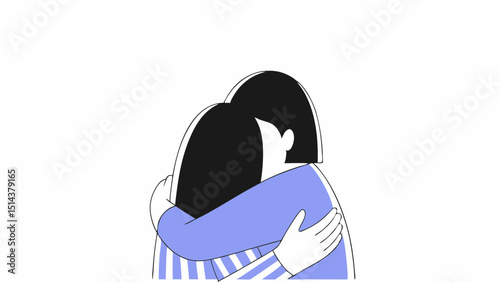 Self-Hug Concept Illustration