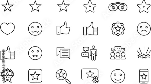 customer satisfaction set of web icons in line sty.eps