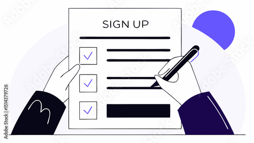 Engaging Sign-Up Concept Illustration for Modern Platforms