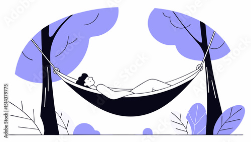 Hammock Dreams Relaxing in Nature Illustration