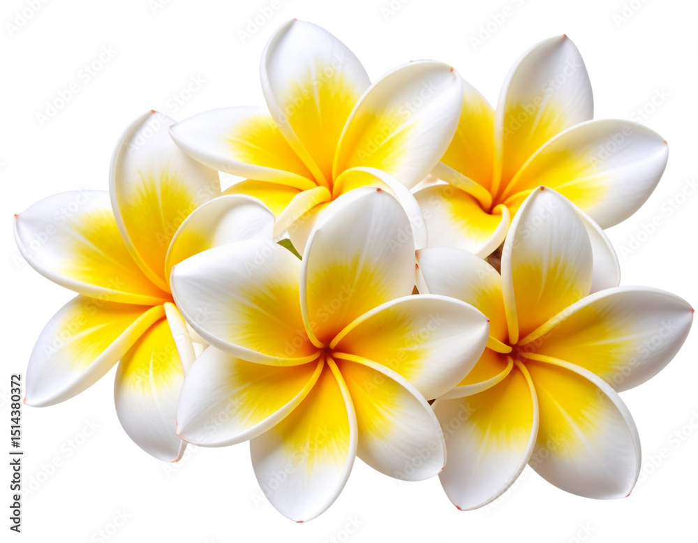 Fototapeta premium Fresh Frangipani (Plumeria) Flowers – Transparent PNG