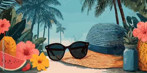 summer clipart, summer banner, summer, summer poster, cute summer, summer silhouette, beach banner, beach poster, water, sea, beach, kayak, boat, sport, summer, canoe, people, vacation, ocean, fun, ve