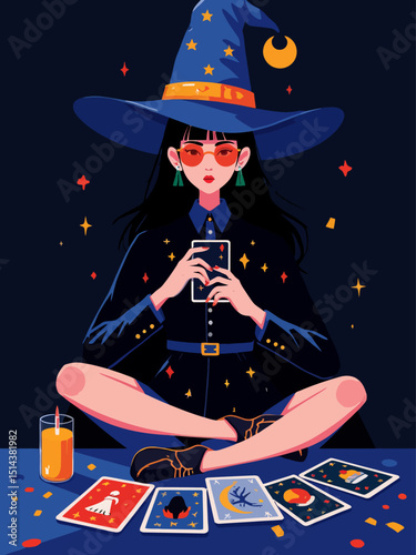 Dark Magic Vector Illustration Tarot Cards