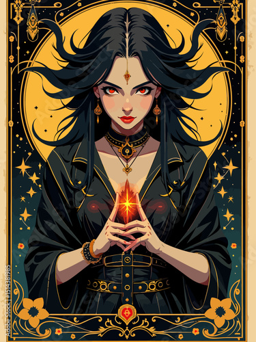 Dark Magic Vector Illustration Tarot Cards