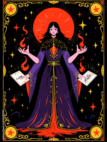 Dark Magic Vector Illustration Tarot Cards