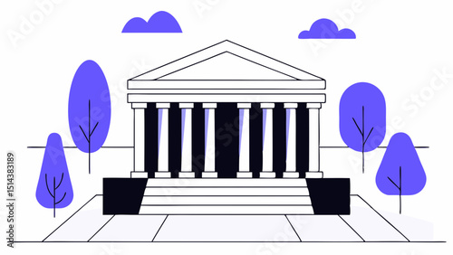 Supreme Court Justice Concept Illustration Design