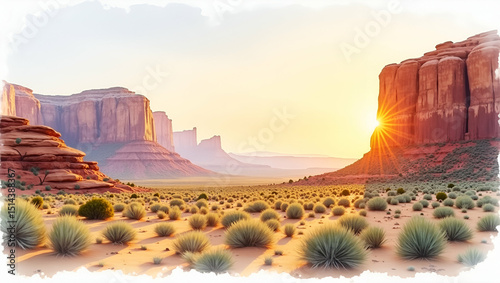 Golden twilight bathes towering sandstone arches and desert sage delivering high impact national park landscape image suited for adventure magazines and park brochures in  Photo Stock  Concept  and em