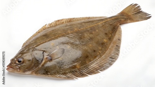 Tableau sur toile Summer Flounder Fish Isolated on White Background